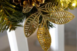 Pre-Lit Extra Thick Garland, Cream/Gold, 9 Ft