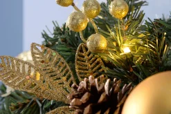 Pre-Lit Extra Thick Garland, Cream/Gold, 9 Ft