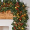 Pre-Lit Extra Thick Mixed Pine Garland, Pinecones & Berries, 9 Ft