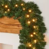 Pre-Lit Extra Thick Multi-Functional Pine Garland, 9 Ft
