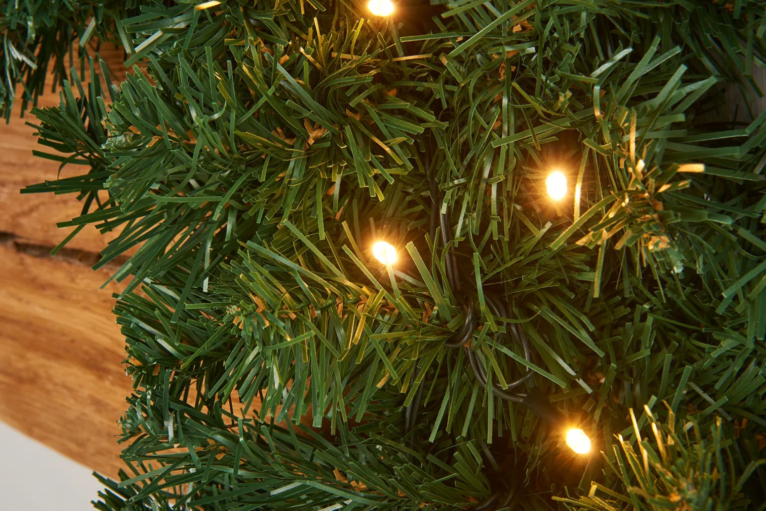 Pre-Lit Extra Thick Multi-Functional Pine Garland, 9 Ft