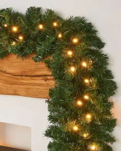 Pre-Lit Extra Thick Pine Garland, 9 Ft
