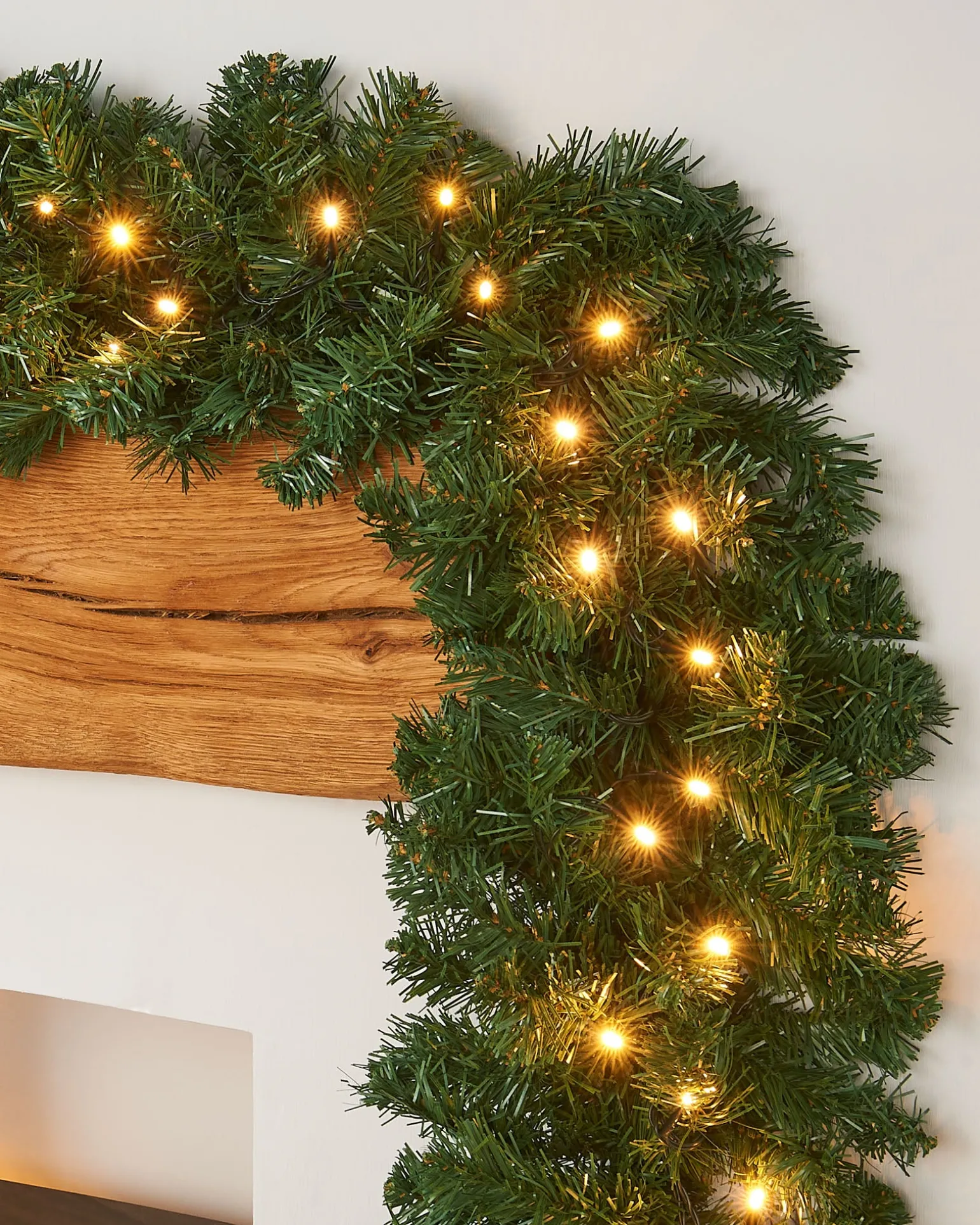Pre-Lit Extra Thick Pine Garland, 9 Ft