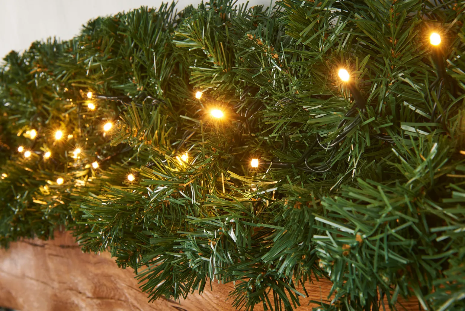 Pre-Lit Extra Thick Pine Garland, 9 Ft