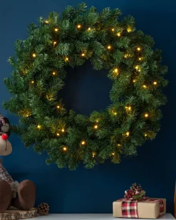 Pre-Lit Extra Thick Wreath, 76 Cm
