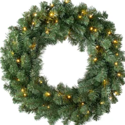 Pre-Lit Extra Thick Wreath, 76 Cm