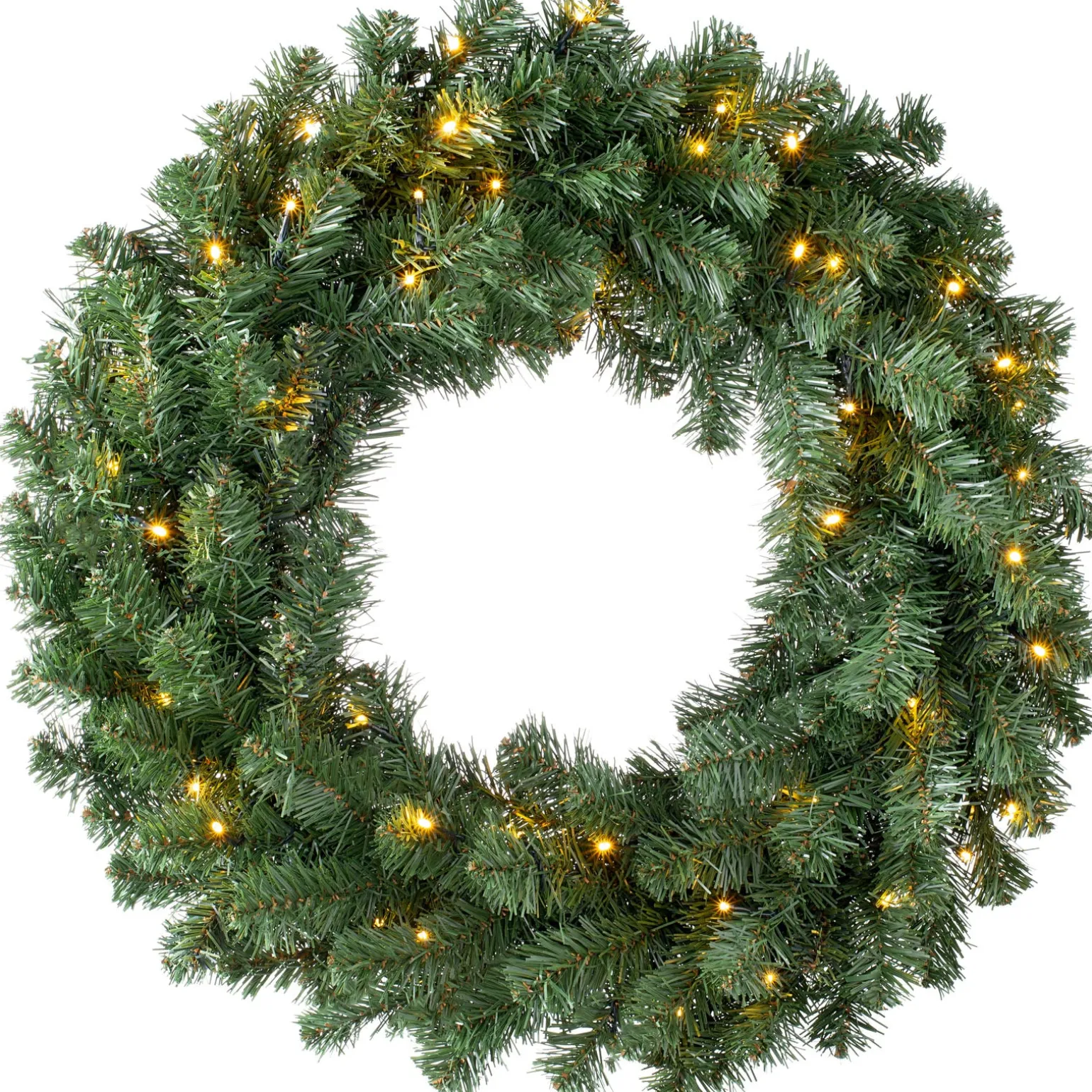 Pre-Lit Extra Thick Wreath, 76 Cm