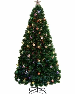 Pre-Lit Fibre Optic Christmas Tree With Tree Topper, 7 Ft
