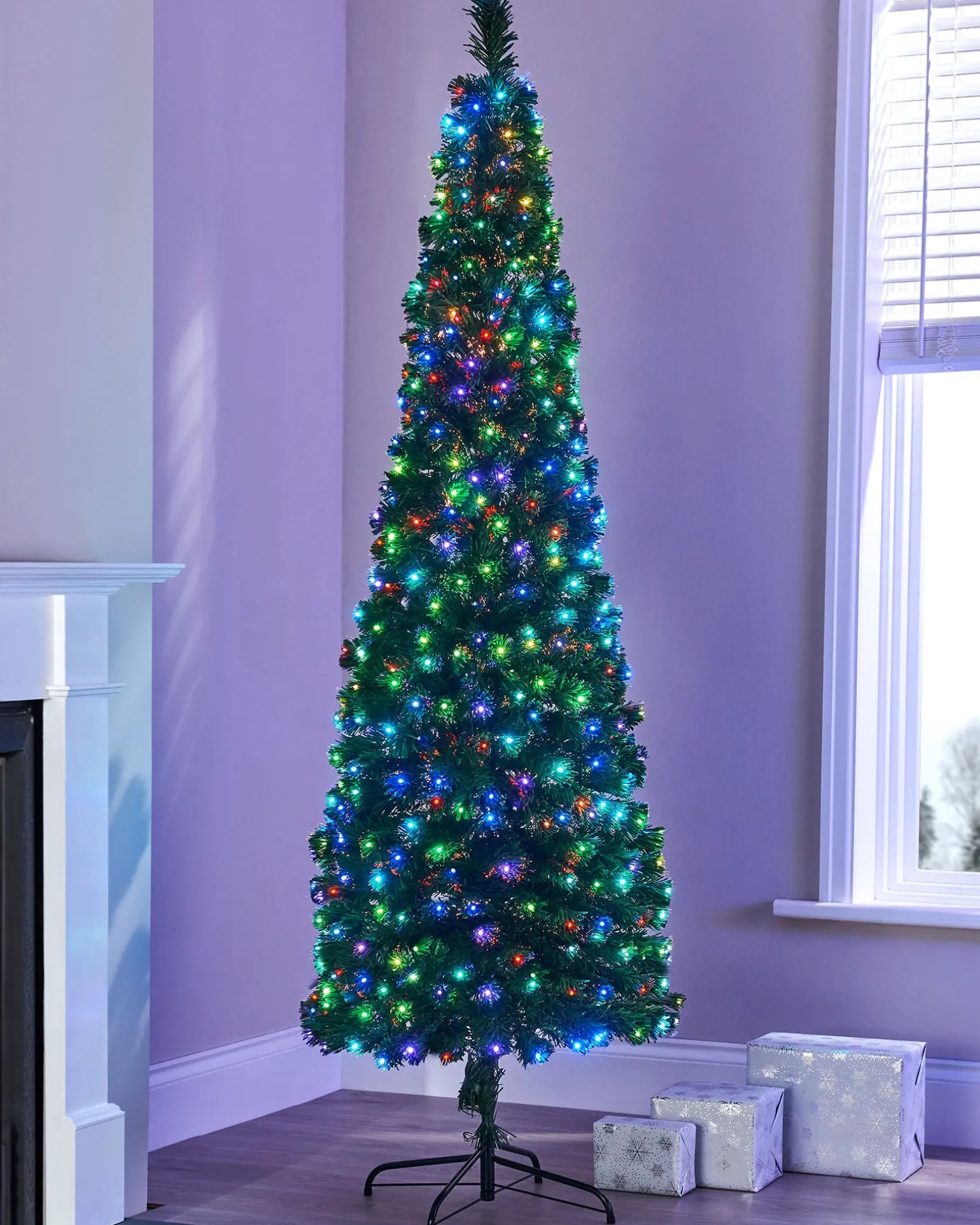 Pre-Lit Fibre Optic Multi-Colour Christmas Tree, 7 Ft