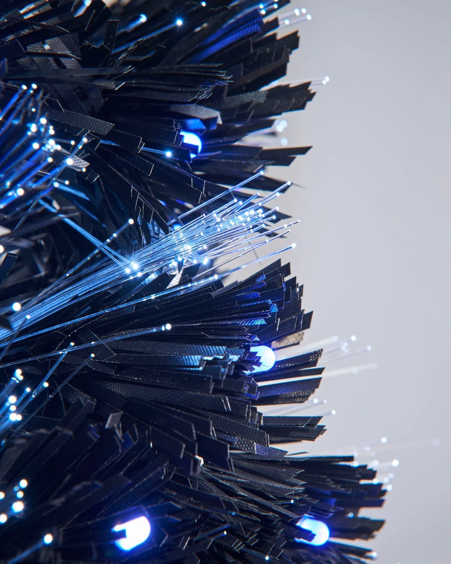 Pre-Lit Fibre Optic Slim Black Christmas Tree, 6 Ft