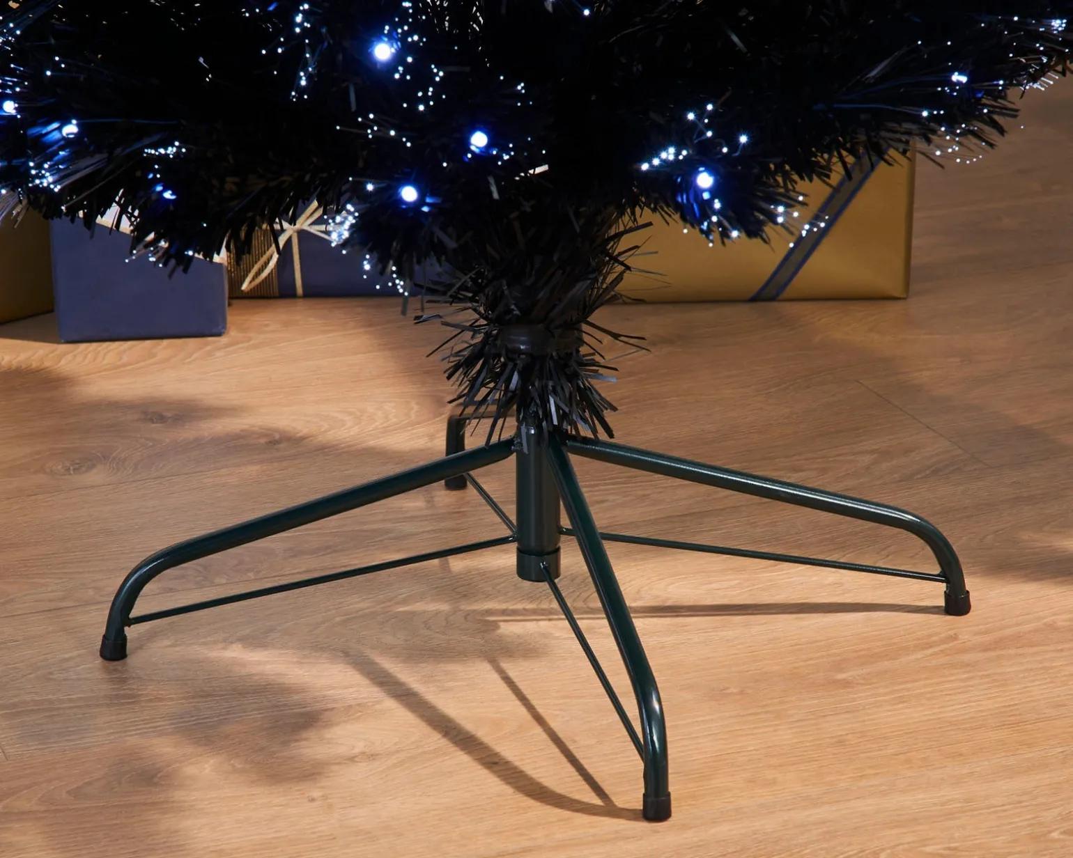 Pre-Lit Fibre Optic Slim Black Christmas Tree, 6 Ft