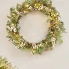 Pre-Lit Frosted Eucalyptus Wreath, 76 Cm