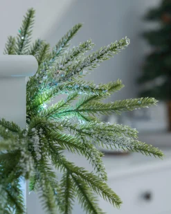 Pre-Lit Frosted Fir Garland, 9 Ft