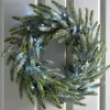 Pre-Lit Frosted Fir Wreath, 50 Cm