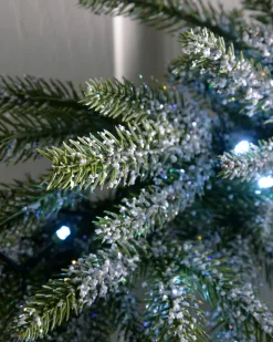 Pre-Lit Frosted Fir Wreath, 50 Cm