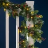Pre-Lit Frosted Garland, Pinecones & Berries, 9 Ft