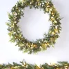 Pre-Lit Frosted Mistletoe Wreath, 76 Cm