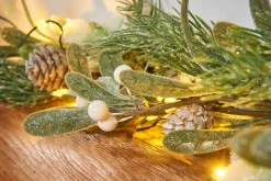 Pre-Lit Frosted Mistletoe Garland, 9 Ft
