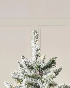 Pre-Lit Full Bodied Snow Flocked Christmas Tree, 7 Ft