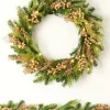 Pre-Lit Gold Berry Mixed Tip Wreath, 76 Cm