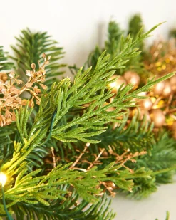 Pre-Lit Gold Berry Mixed Tip Garland, 9 Ft