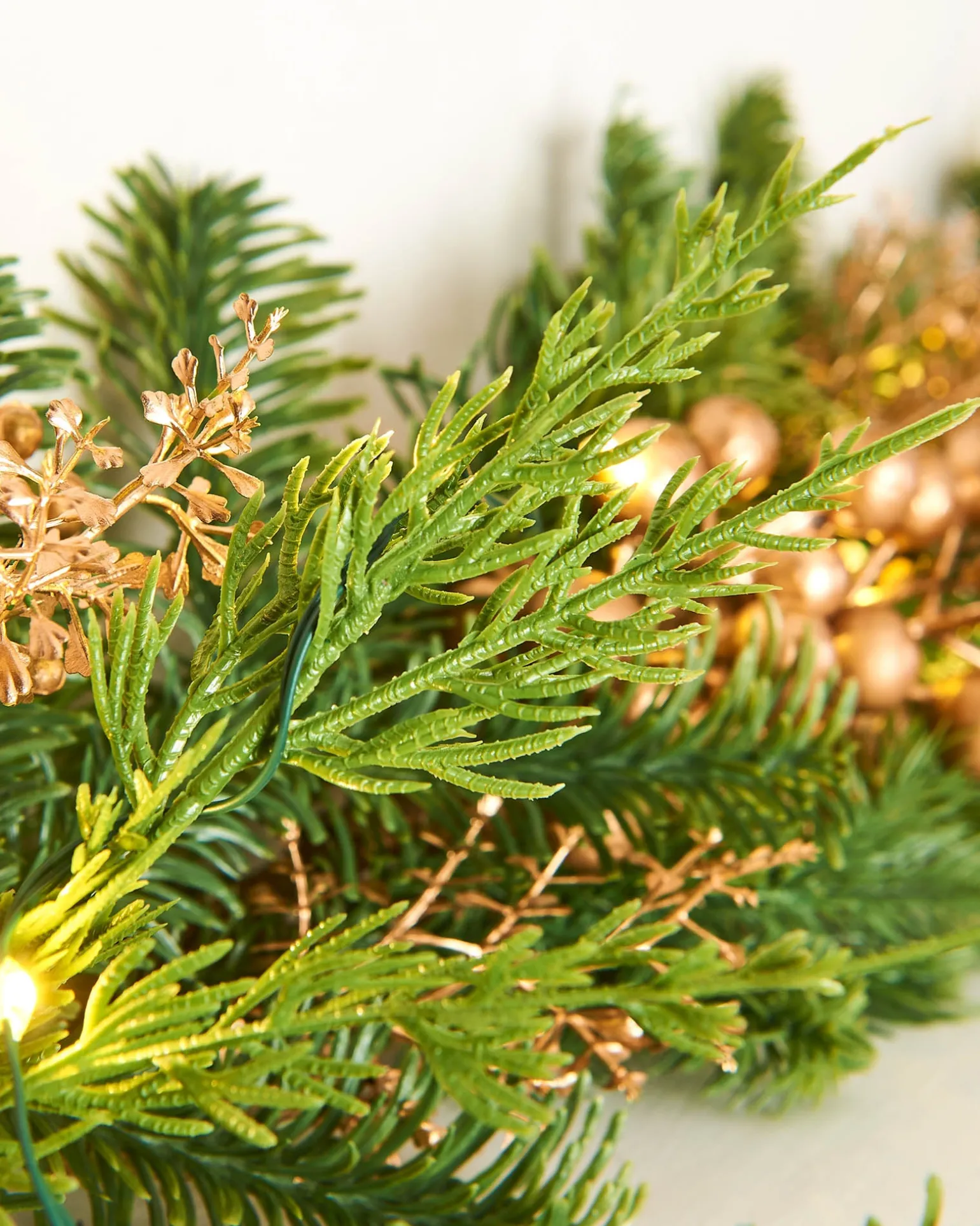 Pre-Lit Gold Berry Mixed Tip Garland, 9 Ft