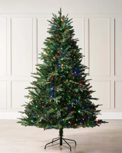 Pre-lit Grand Alaskan Fir Christmas Tree, Dual Multi Colour, 9 Ft