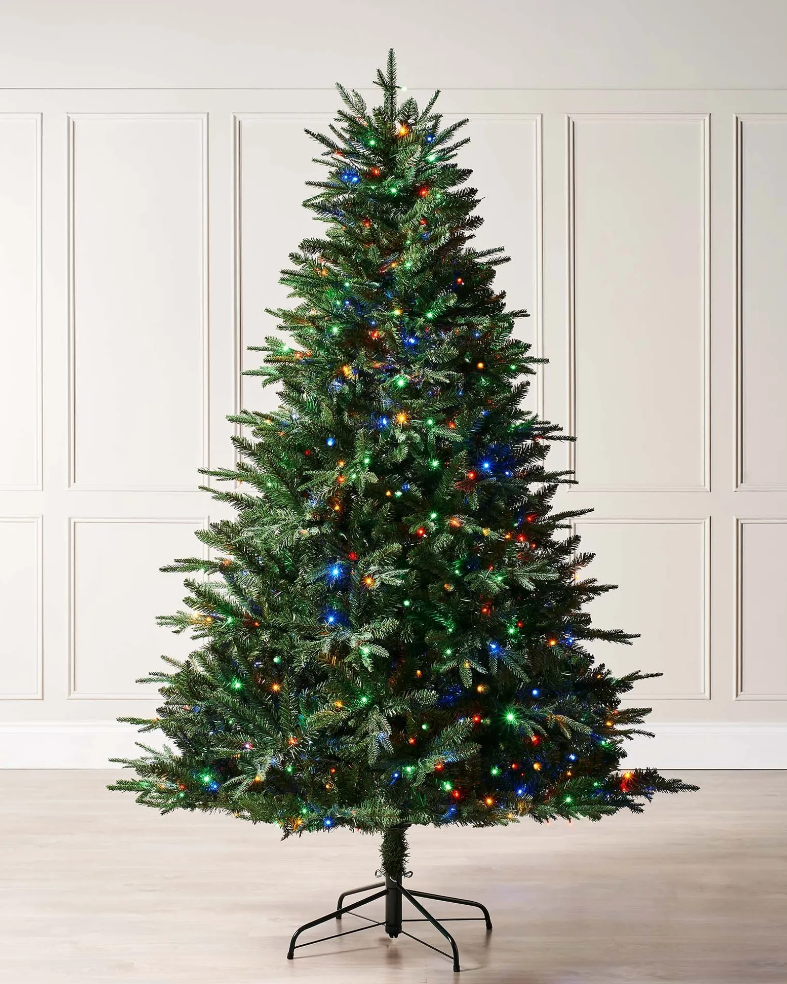 Pre-lit Grand Alaskan Fir Christmas Tree, Dual Multi Colour, 9 Ft