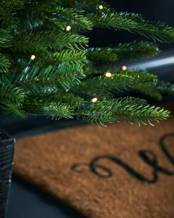 Pre-Lit Grand Fir Potted Christmas Tree, 4 Ft