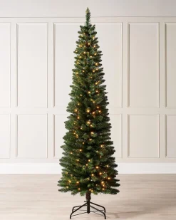 Pre-Lit Green Pencil Christmas Tree, 6.5 Ft