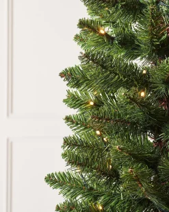 Pre-Lit Green Pencil Christmas Tree, 6.5 Ft