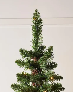Pre-Lit Green Pencil Christmas Tree, 6.5 Ft