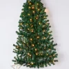 Pre-Lit Green Wall Mounted Christmas Tree, 3 Ft