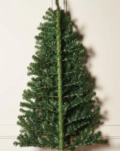 Pre-Lit Green Wall Mounted Christmas Tree, 4 Ft