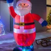 Pre-Lit Inflatable Animated Santa, 6 Ft