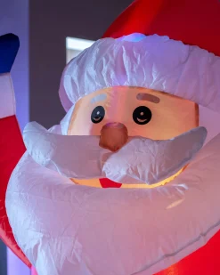 Pre-Lit Inflatable Animated Santa, 6 Ft