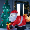 Pre-Lit Inflatable Christmas Tree With Santa & Dog, 7 Ft