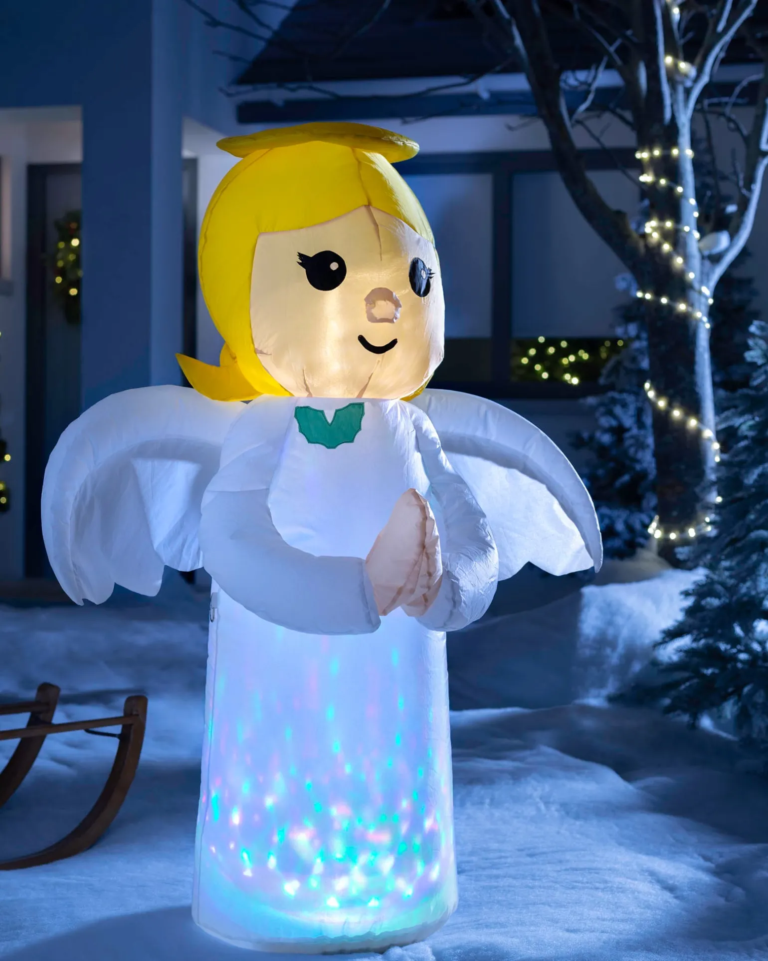 Pre-Lit Inflatable Colour Changing Angel, 3.5 Ft