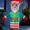 Pre-Lit Inflatable Elf, 5 Ft