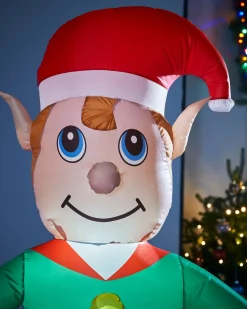 Pre-Lit Inflatable Elf, 5 Ft