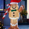 Pre-Lit Inflatable Gingerbread Man With Candy Cane, 5 Ft