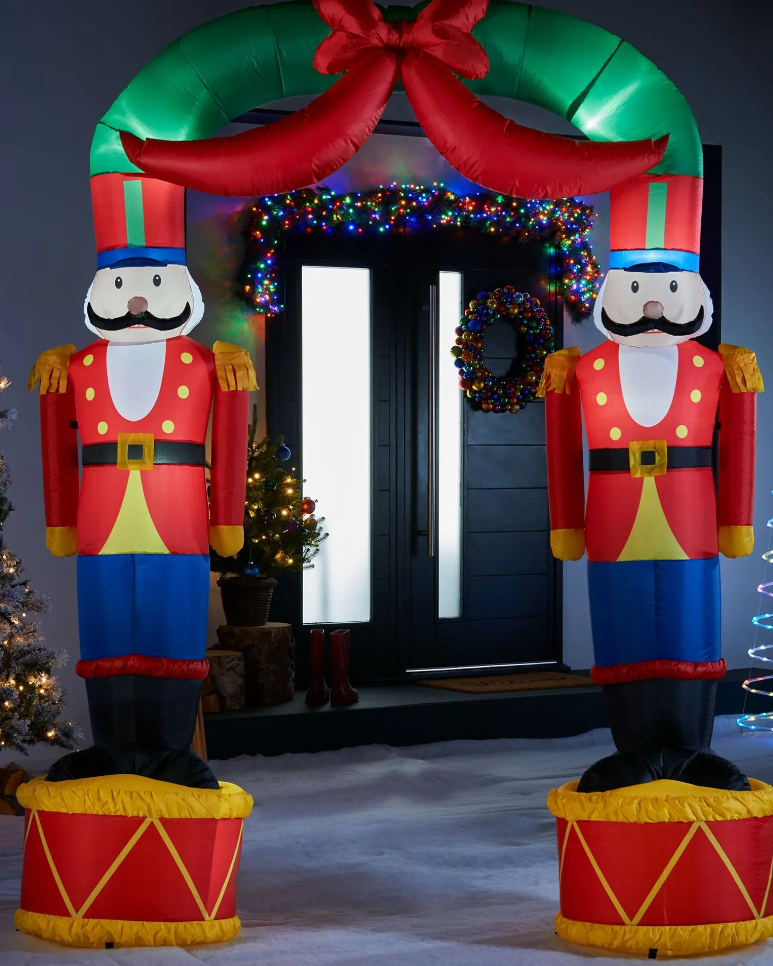 Pre-Lit Inflatable Nutcracker Arch, 8 Ft