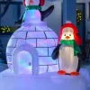 Pre-Lit Inflatable Penguin Family And Igloo, 5 Ft