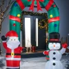 Pre-Lit Inflatable Santa & Snowman Candy Cane Arch, 8 Ft