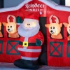 Pre-Lit Inflatable Santa & Reindeer Stables, 8.5 Ft