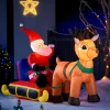Pre-Lit Inflatable Santa With Reindeer, 7 Ft
