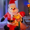 Pre-Lit Inflatable Santa With Dog, 4 Ft