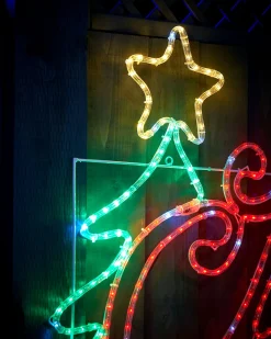 Pre-Lit Merry Christmas Rope Light Silhouette, 2 M