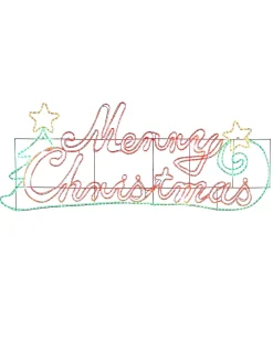 Pre-Lit Merry Christmas Rope Light Silhouette, 2 M
