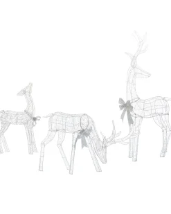 Pre-Lit Micro LED Reindeer Family Silhouette, 135 Cm